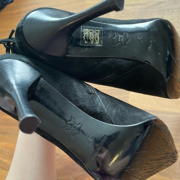 NADIA Neri suede mix fabric pointy toe heels - Picture 6 of 10